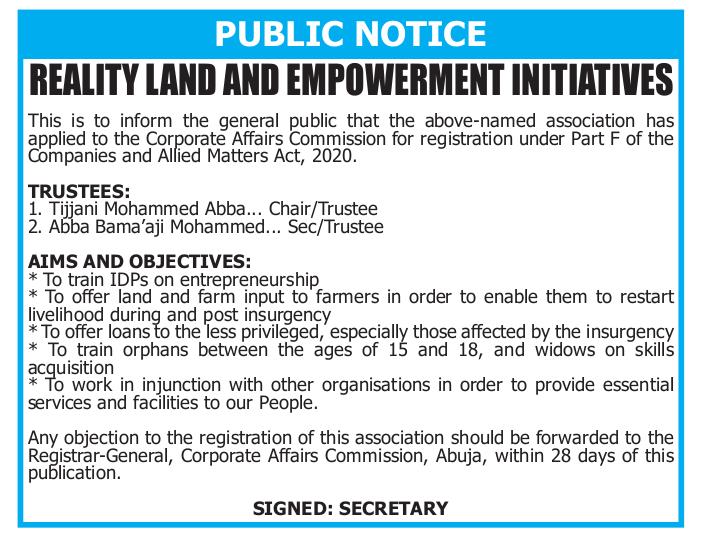 Official Public Notice Document